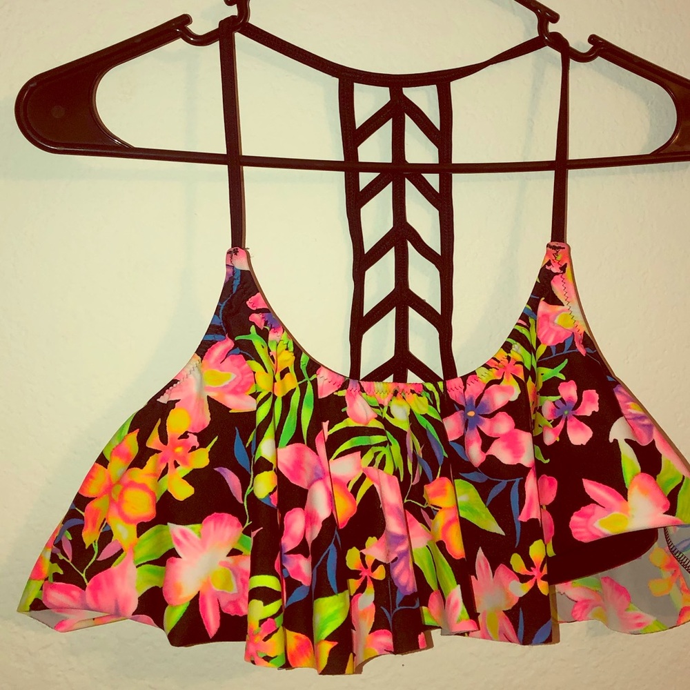 Never worn VS Colorful flower bathing suit top